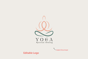 Minimal Yoga Logo Template, a Branding & Logo Template by YUDesignStore