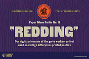 Redding Letterpress Font, a Sans Serif Font by Paper Moon Graphic Supply (Thumbnail 1 of 7)
