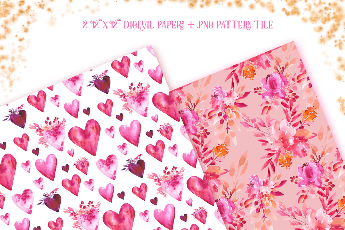 Be my Valentine - watercolor set, an Illustration by Charushella (Photo 9 of 9)