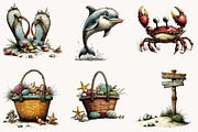 Watercolor Coastal Summer PNG, a Seasonal Illustration by Designworld (Thumbnail 5 of 10)