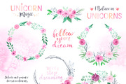 Watercolor Unicorn Design Set, a Decorative Illustration by LarysaZabrotskaya (Thumbnail 5 of 10)