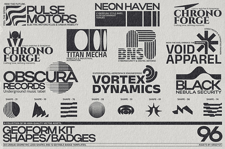 GeoForm Kit - 96 Shapes, Badges, a Graphic by Vanzyst