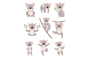 Collection cute koala in different, an Animal Illustration by the8monkey