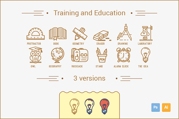 School And Education Icons.