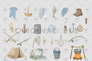Fishing Baby Cute Fisherman Clipart, an Illustration by BigCakeBee (Thumbnail 3 of 4)