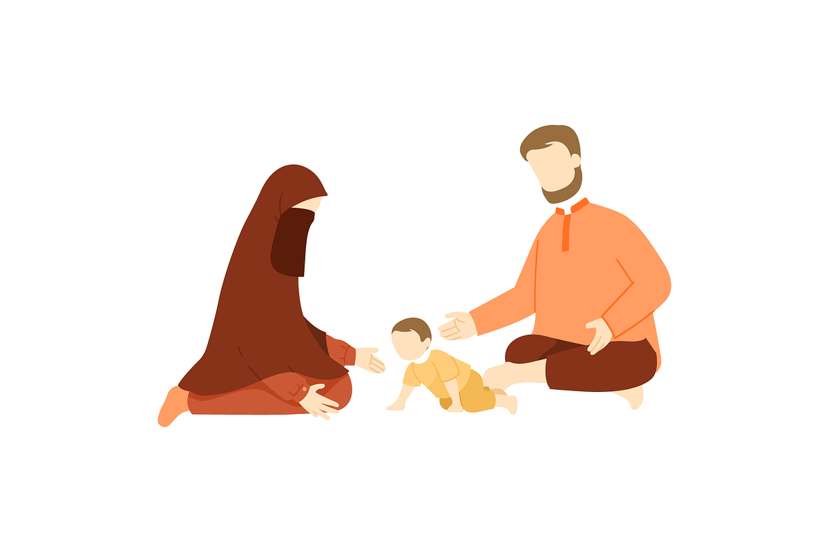 Faceless Muslim Family Illustrations, a Person Illustration by Berkah Studio (Photo 5 of 11)