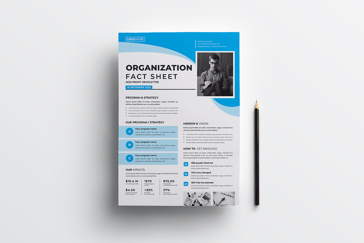 Nonprofit Organization Fact Sheet, a Flyer Template by obayes (Photo 2 of 3)