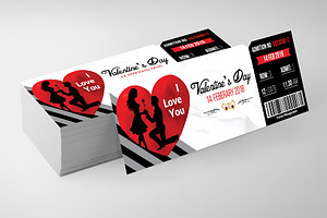 Valentine's Day Ticket Templates, an Invitation Template by Psd Templates