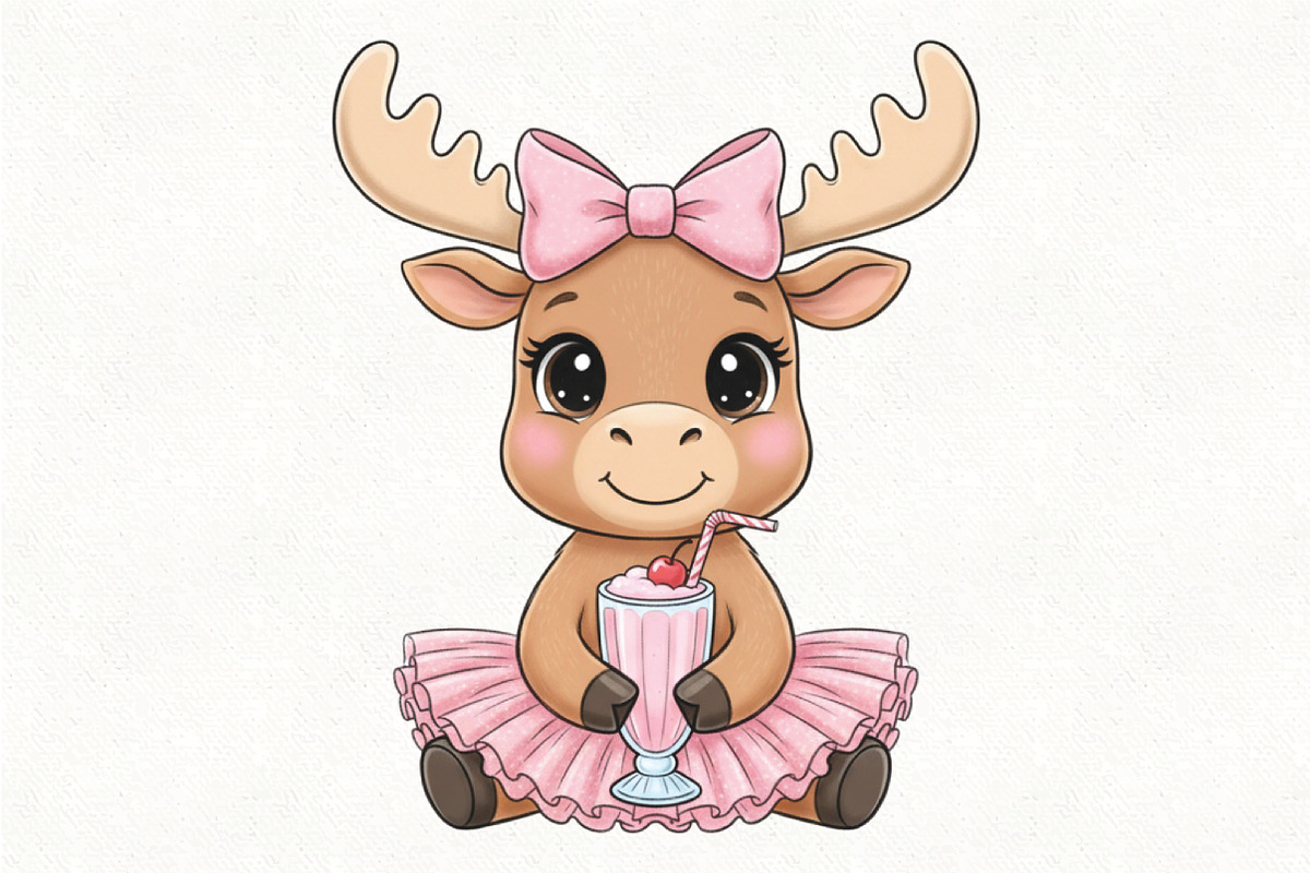 Cute Valentine Moose PNG Sublimation, an Illustration by CraftArtStudio (Photo 1 of 4)