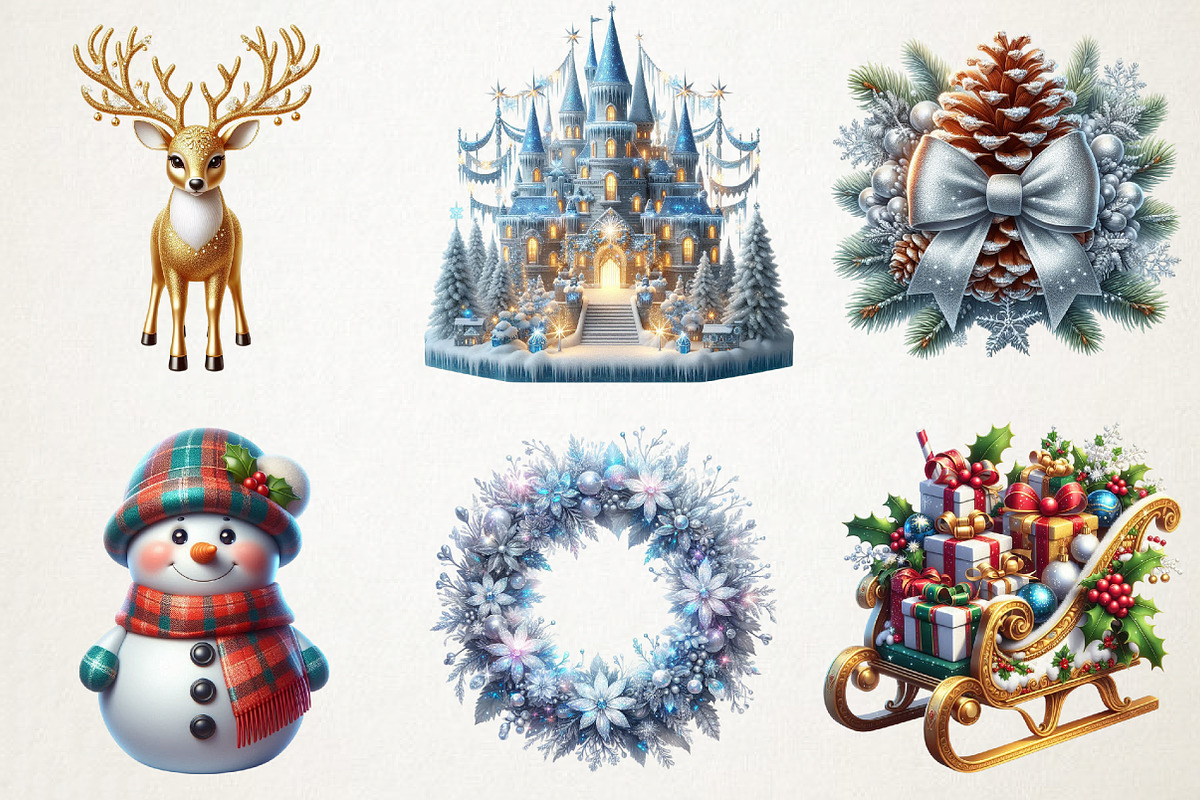 Festive Winter Wonderland Set, a Seasonal Illustration by RobertsArt (Photo 4 of 7)