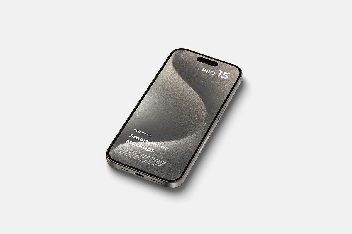 iPhone 15 Pro Mockup, an iPhone Mockup by graphicpages (Photo 9 of 19)