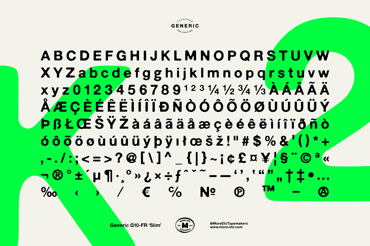 Generic G10-FR 'Slim', a Sans Serif Font by More Etc. Studios (Photo 6 of 8)