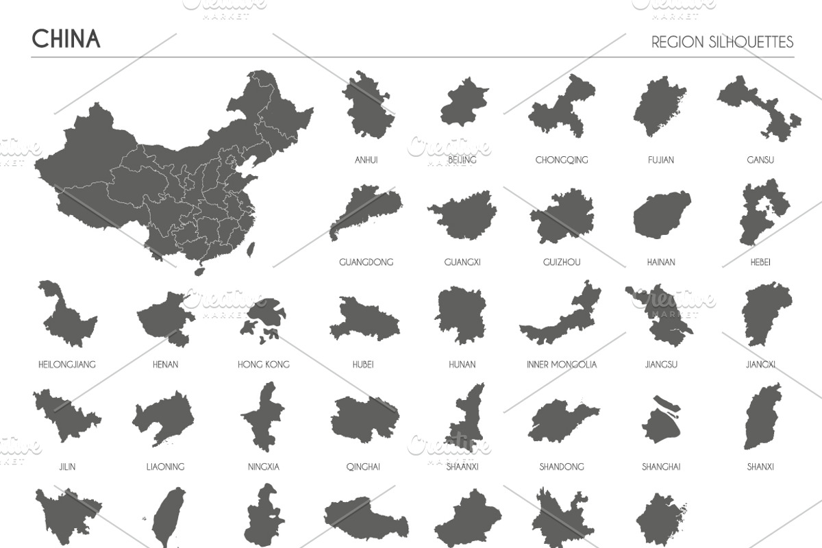 Region Silhouettes of 88 countries, an Education Illustration by asantosg (Photo 3 of 19)