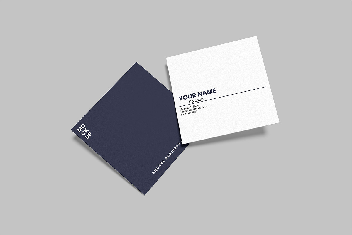 Square Business Card Mockup, a Print Template by Graphiculon (Photo 7 of 11)