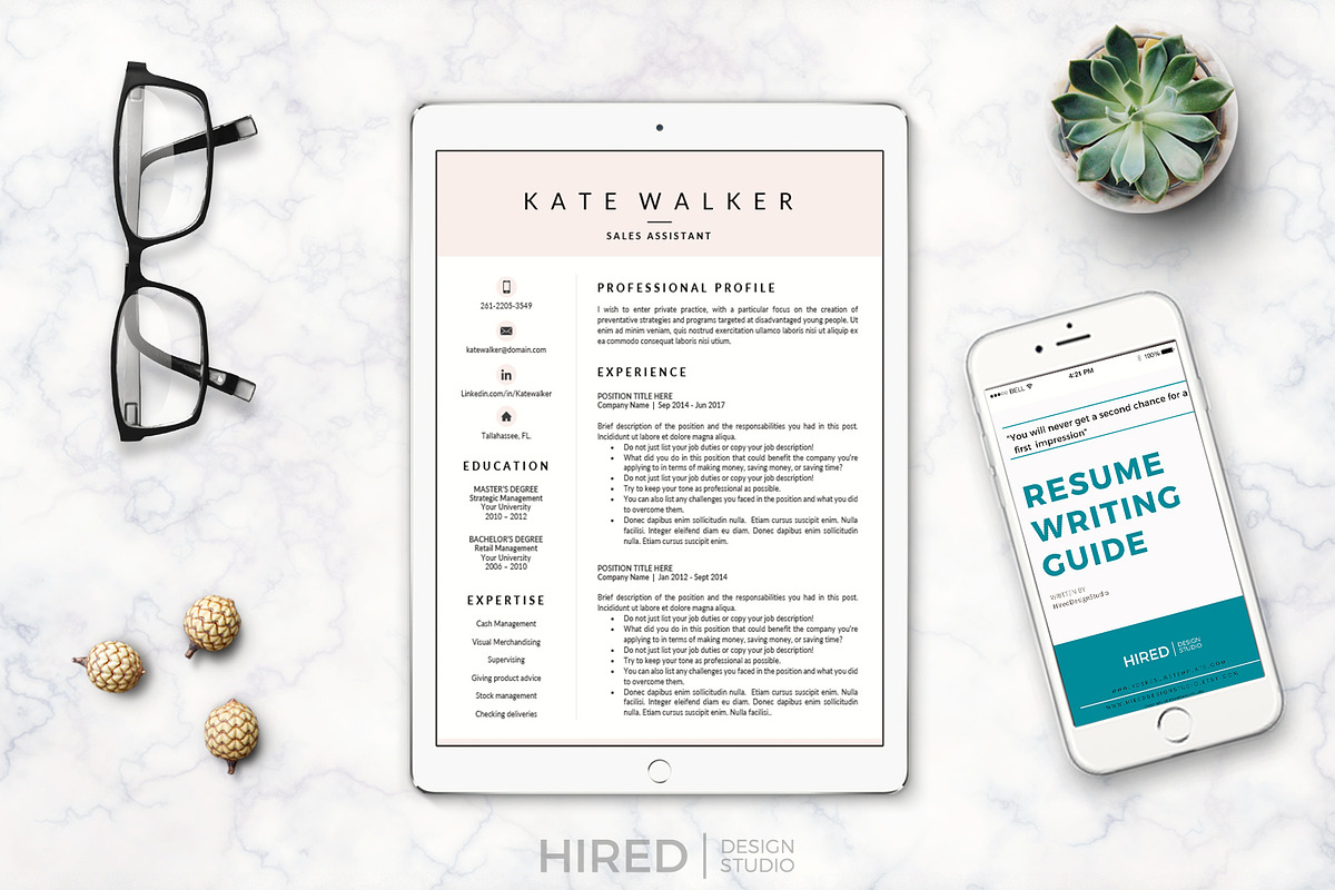 Sales Resume + Cover Letter format, a Resume Template by HIRED Design Studio (Photo 6 of 11)