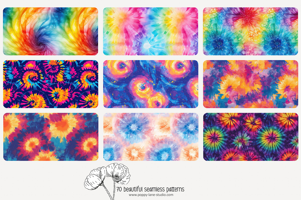 70 abstract tie-dye seamless pattern, a Pattern Graphic by Poppy Lane Studio (Photo 7 of 10)