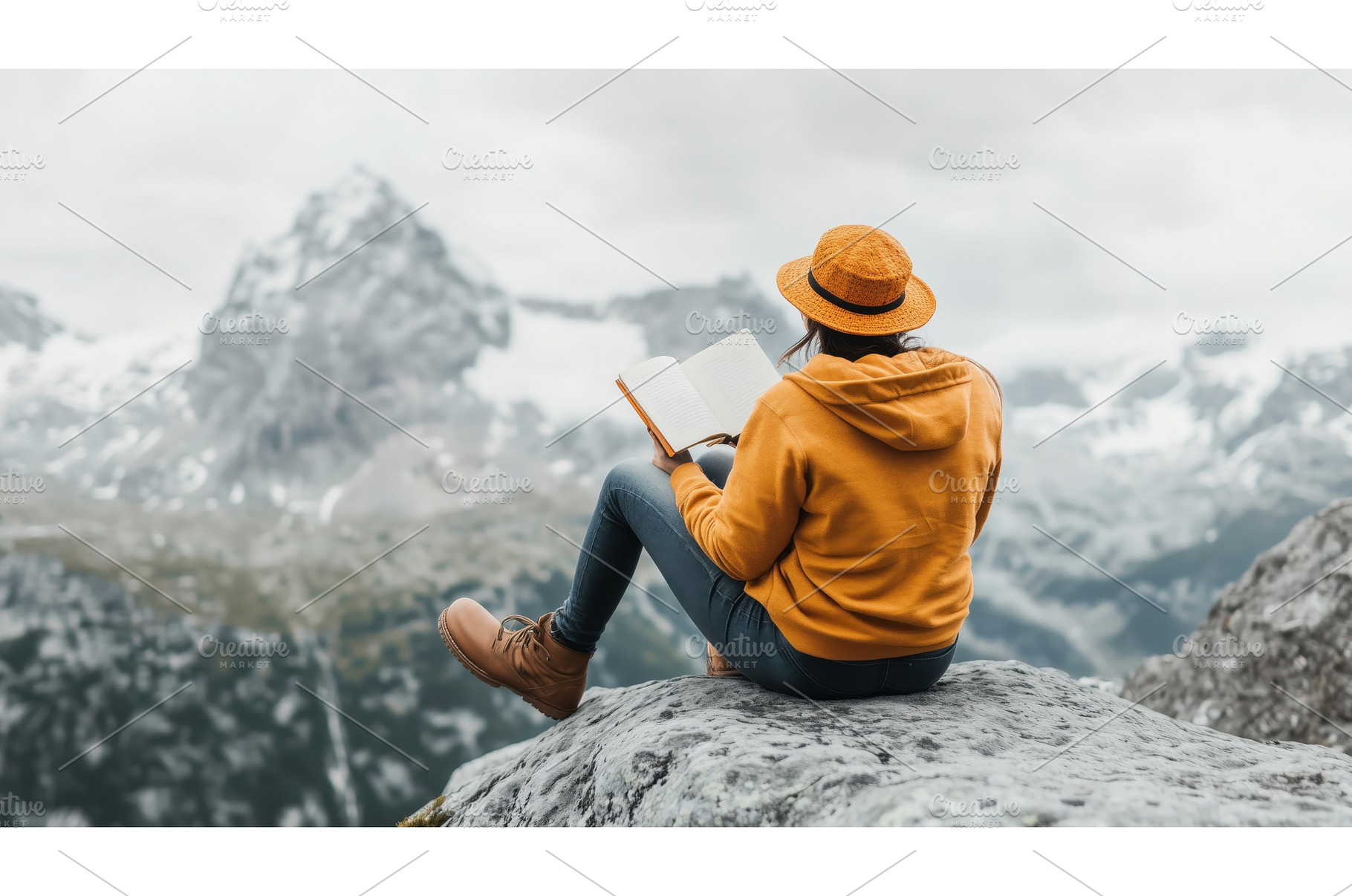 A person in a hat and orange jacket, a Nature Photo by Sergey Kotenev