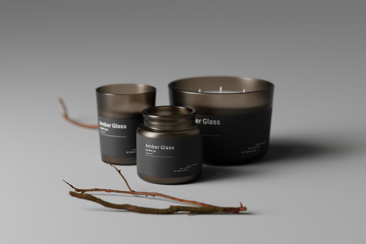 Amber Glass Candle Mockup Kit, a Merchandise Mockup by pmvch (Photo 20 of 27)