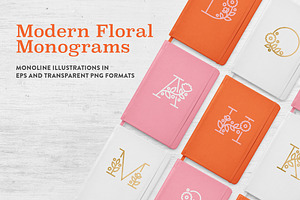 Modern Floral Monograms BONUS