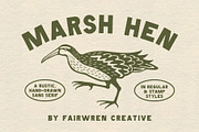 Marsh Hen Fonts, a Sans Serif Font by Chelsea Burkett (Thumbnail 1 of 7)