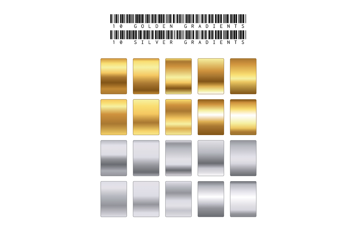 Set of 20 vector Metalic Gradients, a Texture Graphic by Kyuubisa's Graphics (Photo 2 of 2)