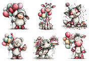 Whimsical Birthday Animals Clipart, an Illustration by Dream Creation (Thumbnail 5 of 6)