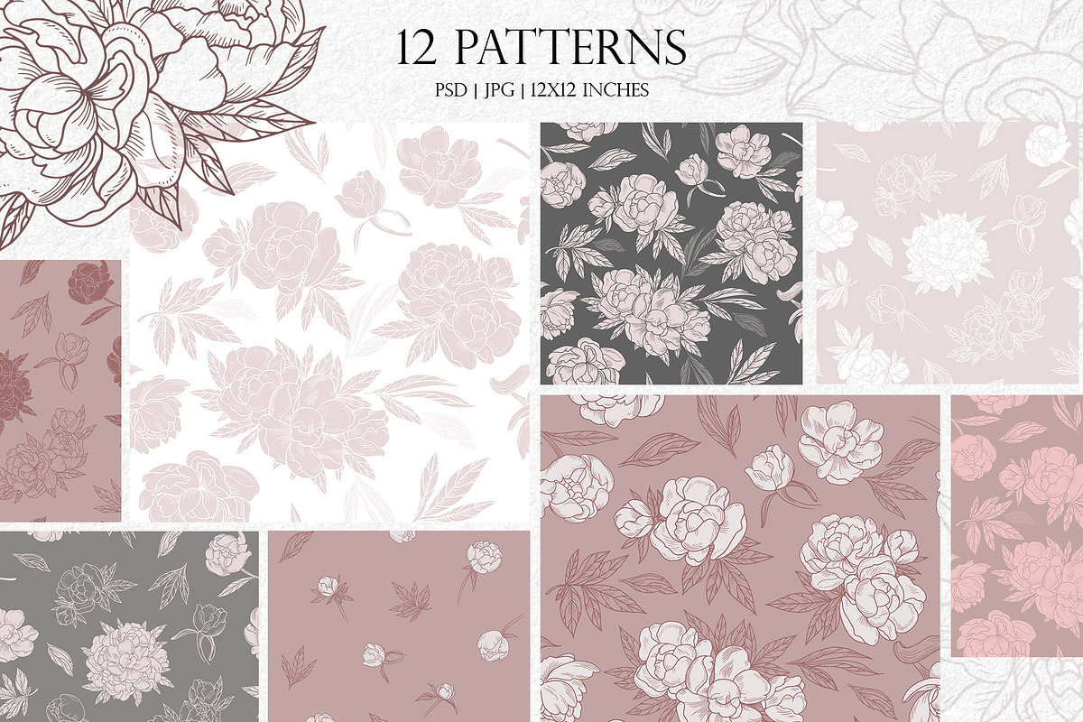Peonies Line Art SVG, AI, EPS, PNG, a Decorative Illustration by InstaDesignPro (Photo 12 of 12)