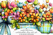 Whimsical Spring Gingham Clipart, an Illustration by GatewayDesign (Thumbnail 1 of 5)