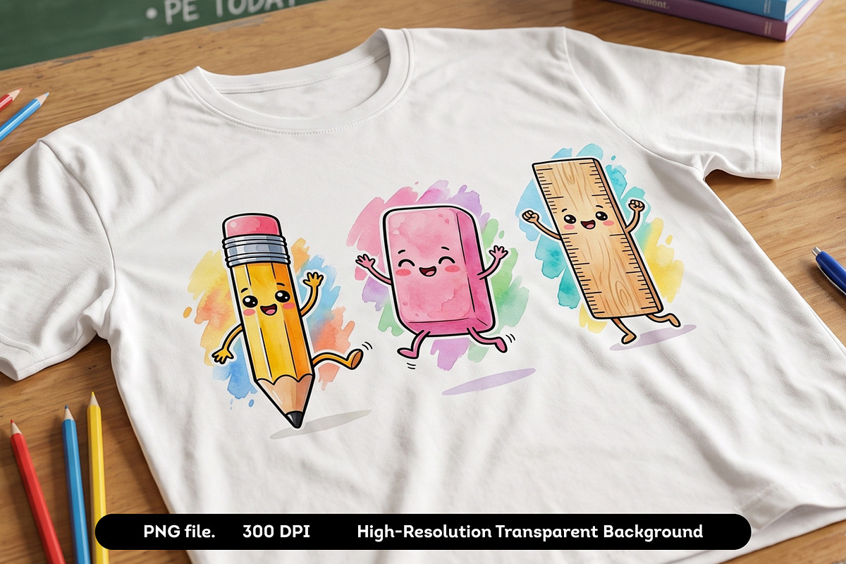 Back to School Cartoon Supplies PNG, an Education Illustration by zahidhossainalif (Photo 1 of 4)