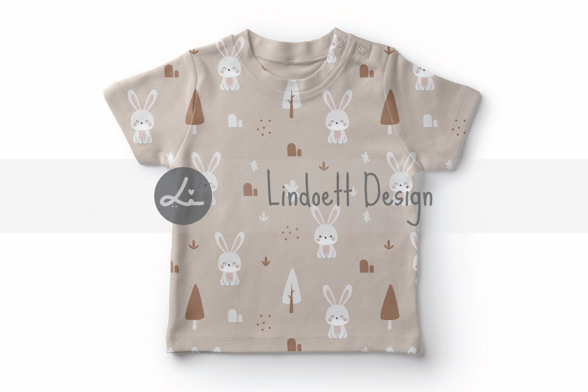 Cute cartoon rabbits with forest, a Pattern Graphic by lindoet23 (Photo 3 of 4)