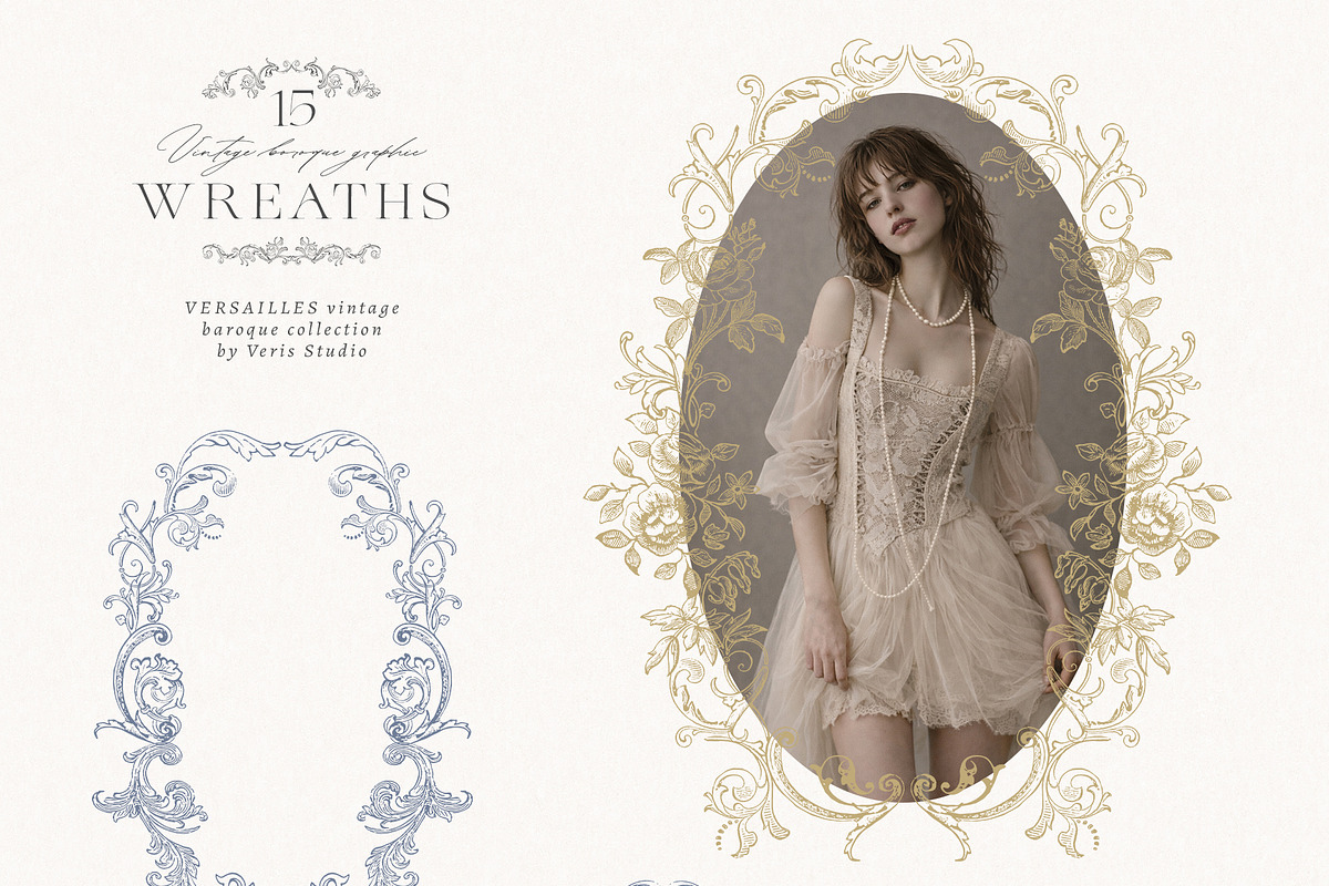 Baroque Vintage Vector Frames Crests, a Decorative Illustration by Veris Studio (Photo 7 of 14)