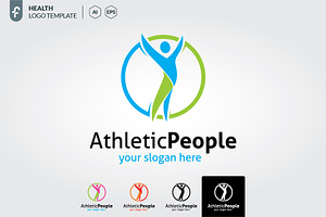 Athletic people logo template