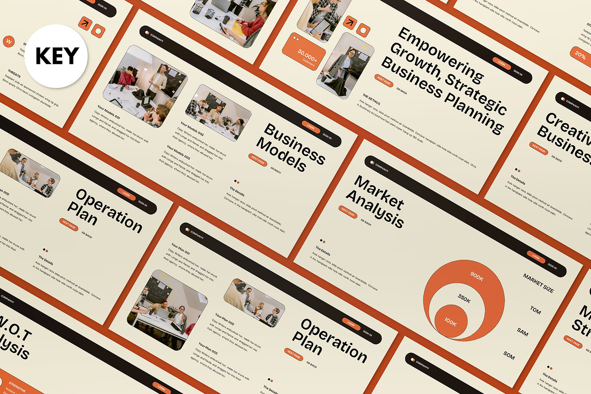 Cream Orange Business Plan Keynote, a Presentation Template by graphicook (Photo 1 of 4)