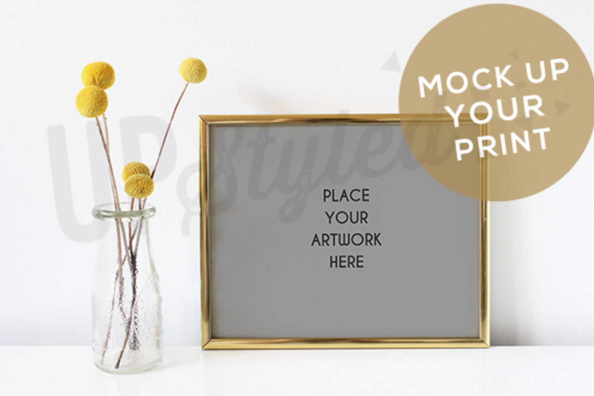 F191 Horizontal Gold Frame, a Print Template by UpStyled (Photo 1 of 2)