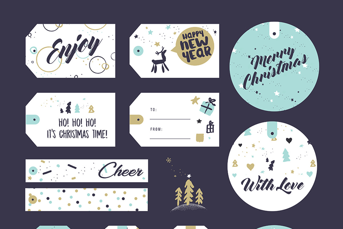 Christmas and New Year’s Gift Tags, an Object Illustration by PureSolution (Photo 4 of 6)