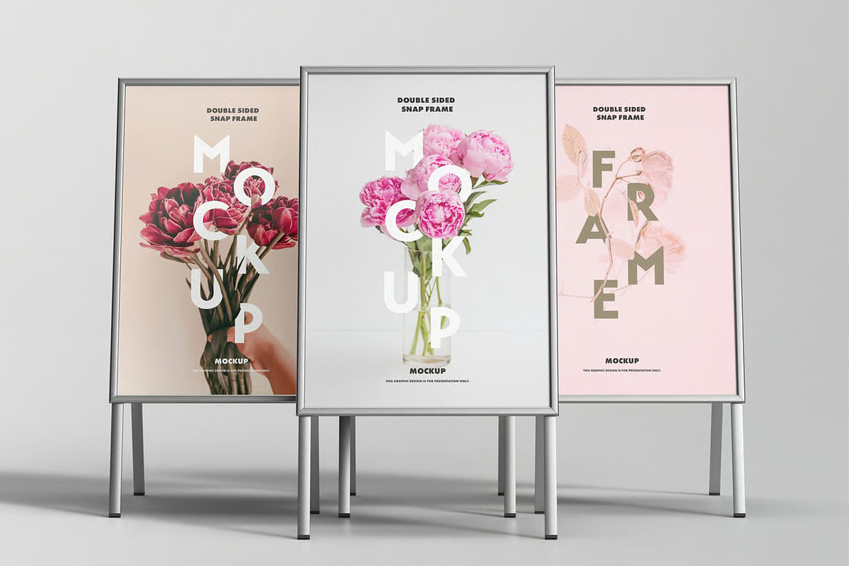 Double Sided Snap Frame Mock-up, an Advertising Mockup by zippypixelstudio (Photo 7 of 8)