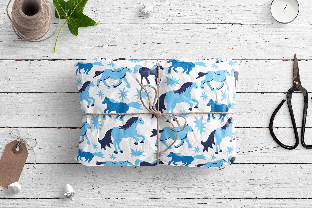 Christmas horse pattern, a Pattern Graphic by Lucyinyourheart (Photo 9 of 10)