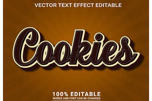 Cookies Vector 3d Editable Text Effe