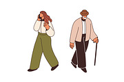 People citizens walk on street set, a Person Illustration by Good Studio (Thumbnail 10 of 10)
