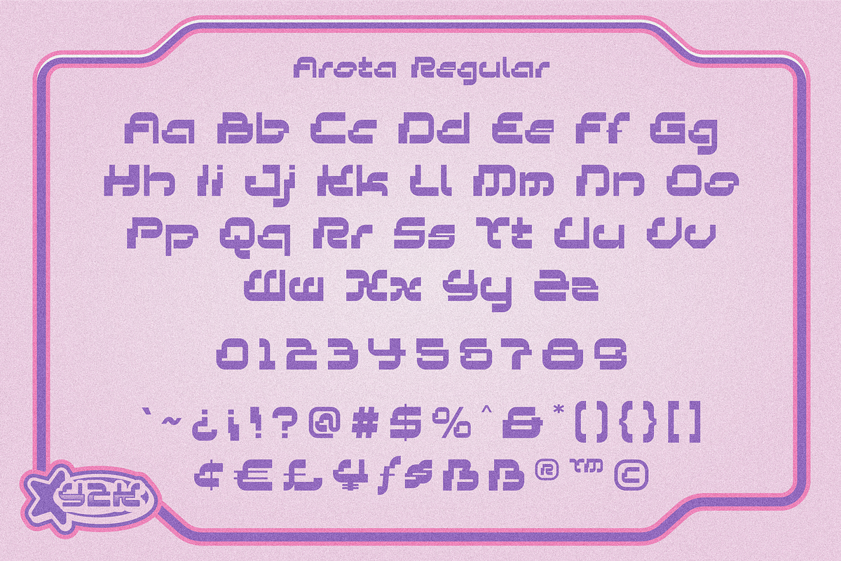 Arota Y2k, a Sans Serif Font by 24Design Studios (Photo 11 of 13)