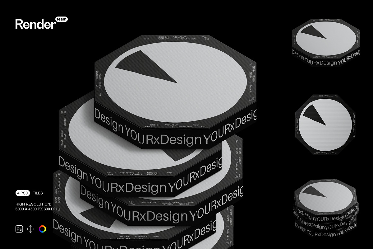 Pizza Box Mockup, a Packaging Mockup by Renderteam (Photo 1 of 10)