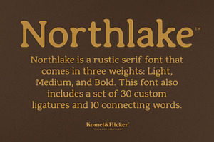 Northlake - A Rustic Serif Font, a Serif Font by Komet & Flicker