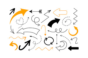 Collection of hand drawn arrows, a Decorative Illustration by Elen_Art