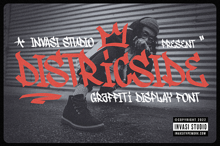 Districtside - Tagging Graffiti, a Script Font by Invasi Studio