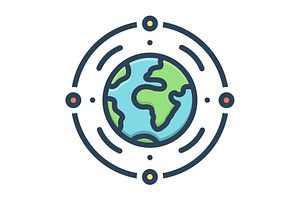 Universal global color icon, a Duotone Icon by Creative priyanka