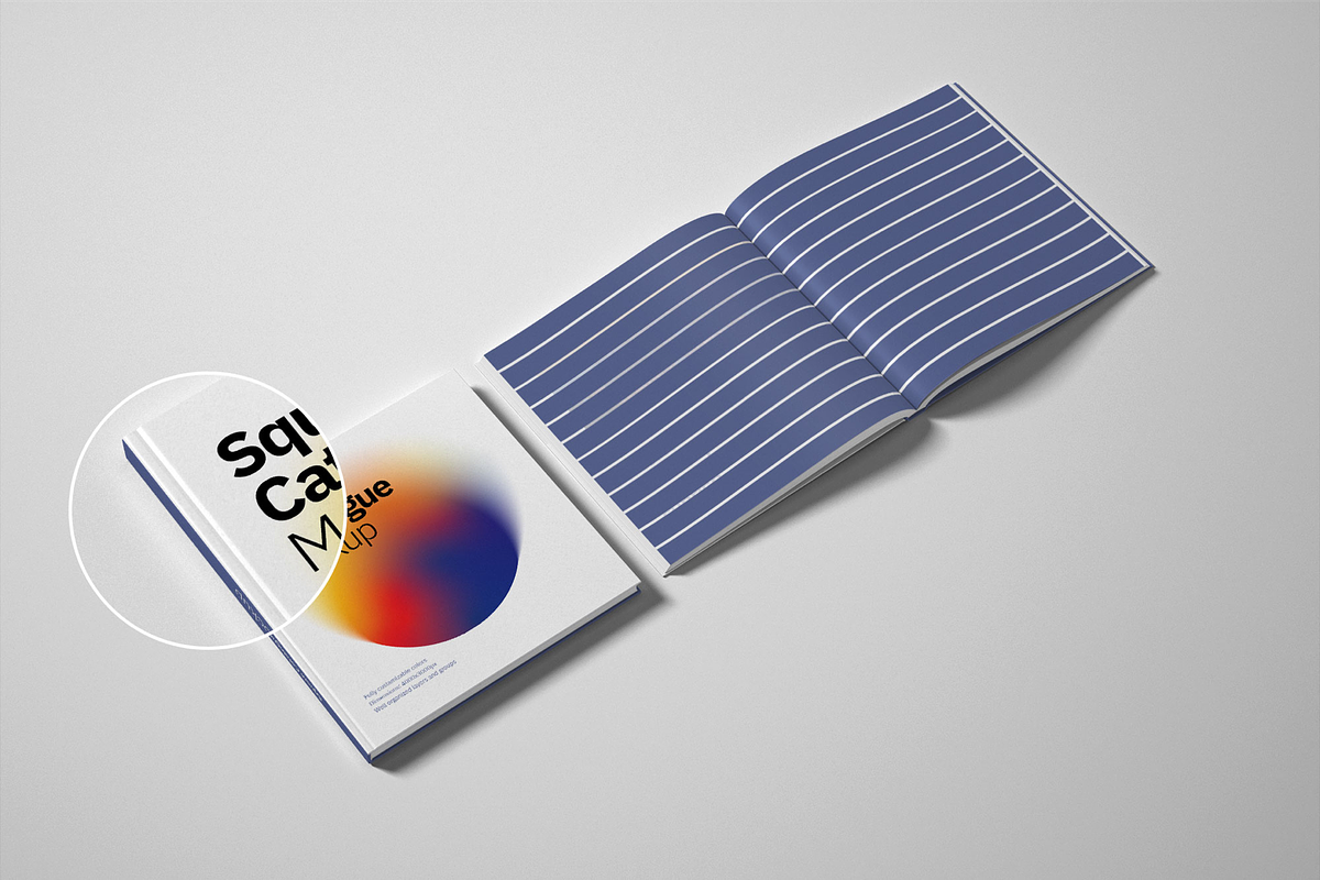 Square Catalogue, Magazine Mockup, a Print Template by Deeplab (Photo 3 of 17)