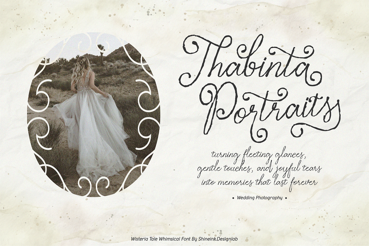Wisteria Tale - Whimsical Script, a Handwritten Font by shineink.designlab (Photo 3 of 14)