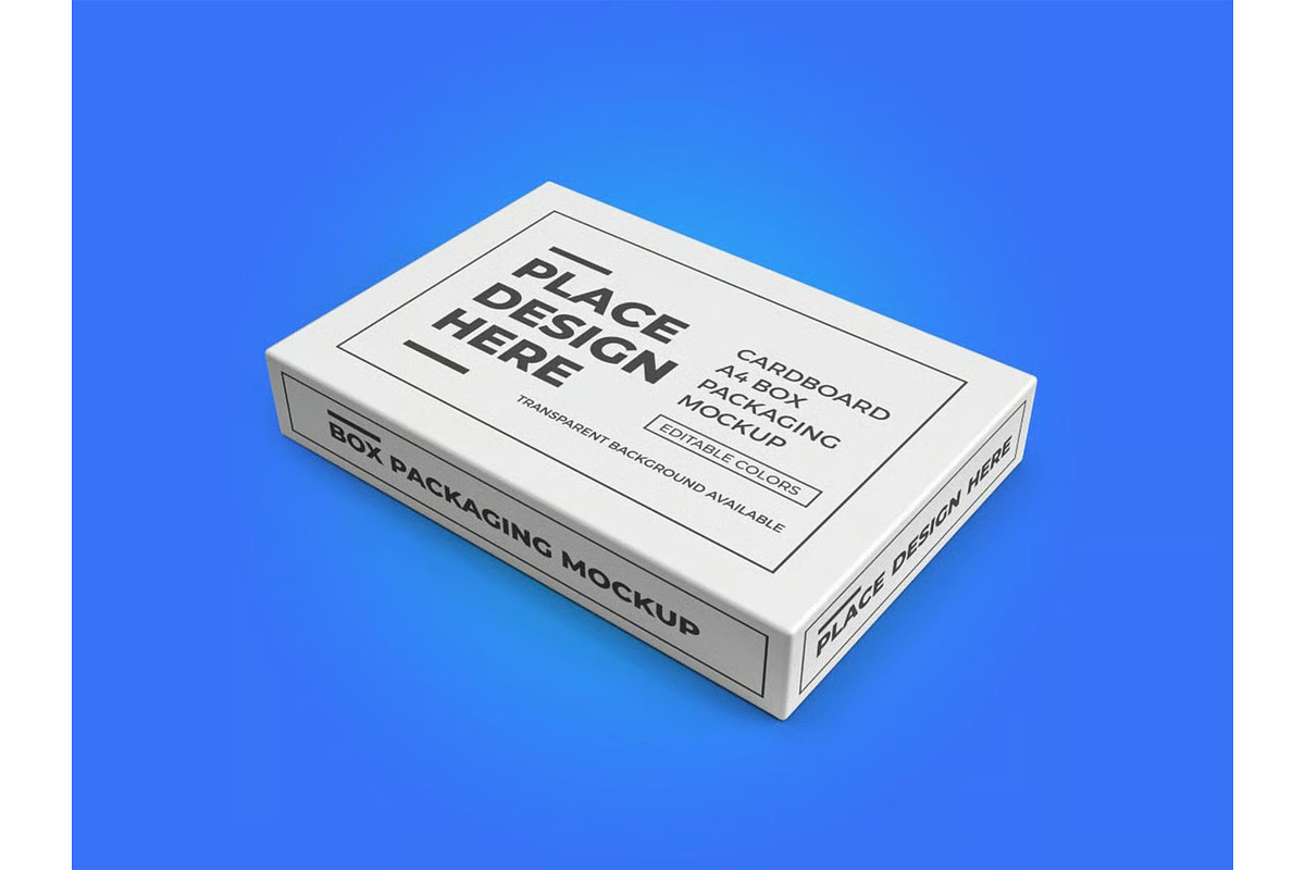 A4 Paper Box Packaging Mockup, a Packaging Mockup by DesignRushMarket (Photo 5 of 11)