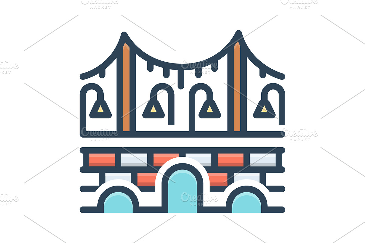 Bridges viaduct color icon, a Duotone Icon by Creative priyanka