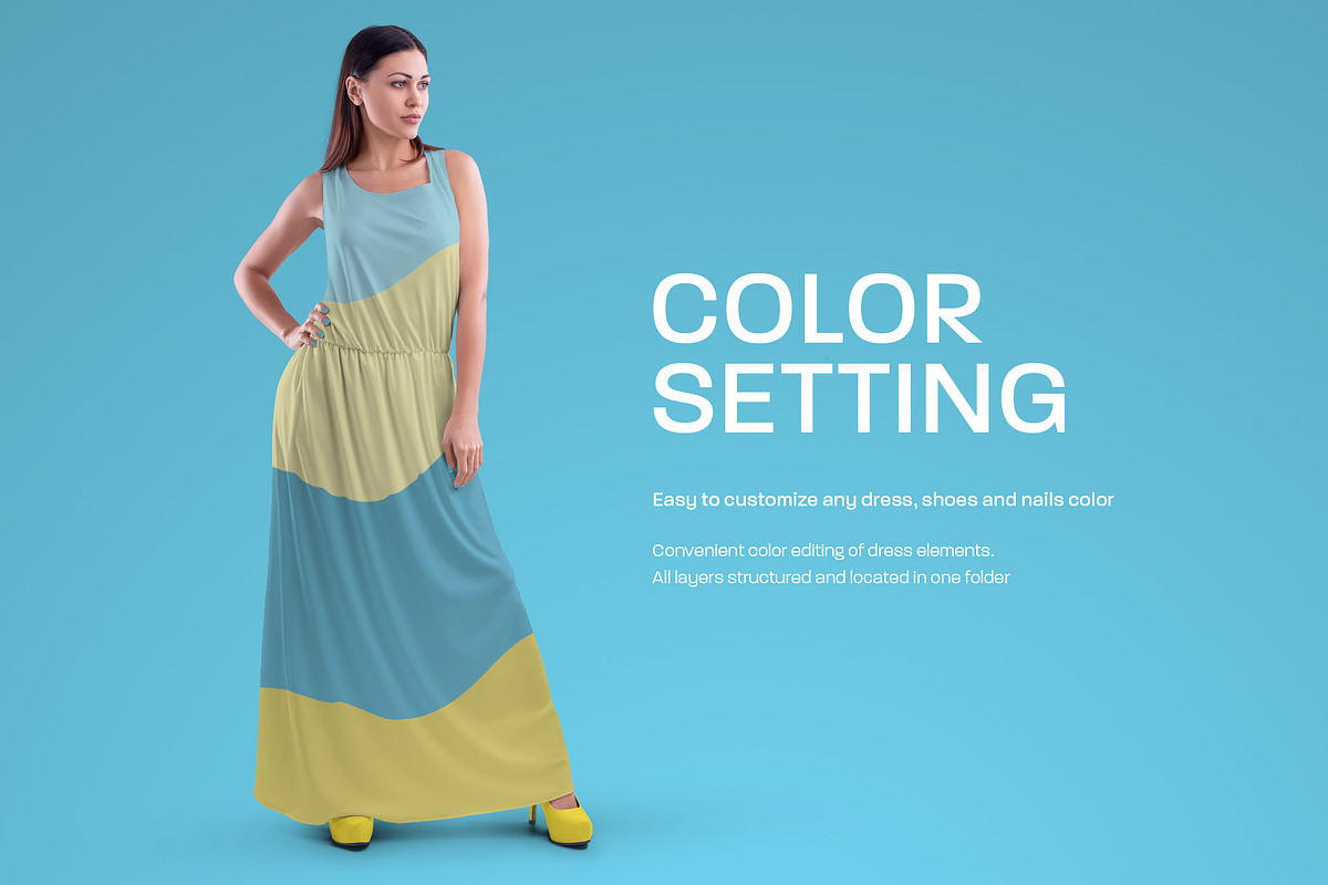 11 Women's Long Dress Mockups, an Apparel Mockup by Grow Design Craft Studio (Photo 2 of 6)